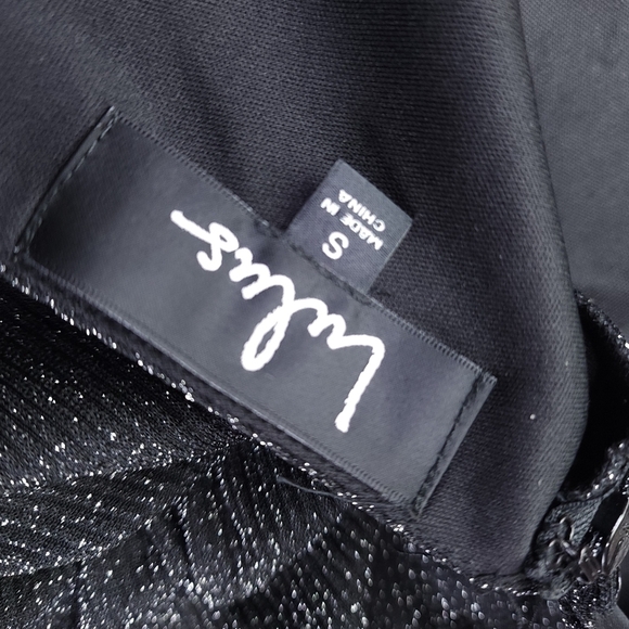 Lulu's Black Sparkle Rouged Low Back Dress Sz Xs - Picture 8 of 9